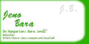 jeno bara business card